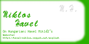 miklos havel business card